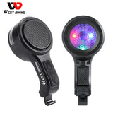 WEST BIKING Children's Bicycle Electric Bell Waterproof Mini Bike Fun Flash Light Kids Loud Bike Horn Safety Cycle Accessories