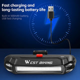WEST BIKING Colorful Bicycle Rear Light Rechargeable Cycling LED Light Bar High Visibility USB Flash Taillights Bike Accessories