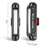 WEST BIKING Colorful Bicycle Rear Light Rechargeable Cycling LED Light Bar High Visibility USB Flash Taillights Bike Accessories