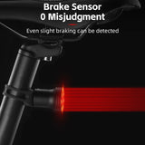 WEST BIKING Colorful Smart Brake Taillights Aluminum Alloy Bicycle Rear Light IPX5 Waterproof Auto Sleep Bike Flash Tail Light