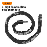 WEST BIKING Combination Bike Chain Lock 65-150cm Portable Anti-theft 4 Code Safety Bicycle Chain Lock MTB Road Bike Accessories