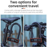 WEST BIKING Combination Bike U Lock Anti-Theft Heavy Duty Padlock For Motorcycle E-Bike Door With Retrievable Password Keys