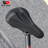 WEST BIKING Comfortable Road Bike Seat Cover MTB Gel Filled Memory Foam Hollow Mesh Breathable Saddle Cover Non-Slip Bike Seat