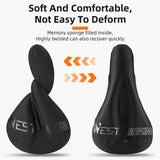 WEST BIKING Comfortable Road Bike Seat Cover MTB Gel Filled Memory Foam Hollow Mesh Breathable Saddle Cover Non-Slip Bike Seat