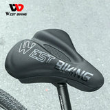 WEST BIKING Comfortable Wide Bicycle Saddle Cover Memory Foam MTB City Bike Seat Cover Breathable Non-Slip Bike Seat Cushion