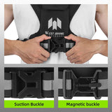 WEST BIKING Cycling Reflective Vest Motorcycle High Visibility Running Vest With Phone Holder Water Bottle Bag Safety Sport Vest