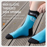 WEST BIKING Cycling Sports Socks Non-Slip Contrast Color Middle Tube Socks For Basketball Football Unisex Compression Socks