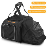 WEST BIKING Cycling Travel Trunk Bags For Pets Foldable Multifunctional Cat Dog Carrier Handbag Shoulder Bag MTB Bike Rear Bag