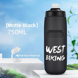 WEST BIKING Cycling Water Bottle 620-750ML Portable Sports Soft Flask MTB Road Bike Bottle Running Gym Fitness Bottle 6 Colors