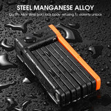 WEST BIKING Foldable Bicycle Lock Security Anti-theft Cycling Lock MTB Road Bicycle Accessories Scooter Electric Bike Chain Lock