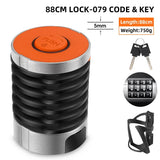 WEST BIKING Foldable Bike Lock Key Password Security Anti-Theft Lock MTB Road Bicycle Scooter Electric Bike Cycling Chain Lock
