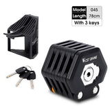 WEST BIKING Foldable Bike Lock With 3 Keys MTB Road Bicycle Lock With Mount Bracket Strong Security Anti-theft Cycling Bike Lock