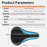 WEST BIKING Gel Comfort Bicycle Seat Cover Shock Absorption Foam Waterproof Grain Leather Saddle Cover MTB Road Bike Accessories