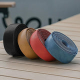 WEST BIKING Genuine Leather Handlebar Tape For Road Bike Retro Color Drop-Bar Bike Handlebar Winding Bicycle Accessories