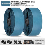 WEST BIKING Genuine Leather Handlebar Tape For Road Bike Retro Color Drop-Bar Bike Handlebar Winding Bicycle Accessories