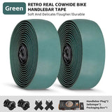 WEST BIKING Genuine Leather Handlebar Tape For Road Bike Retro Color Drop-Bar Bike Handlebar Winding Bicycle Accessories
