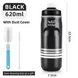 WEST BIKING Insulated Water Bottle Cycling Sport 620ML Portable MTB Road Bike Bottle Thermal Gym Fitness Running Soft Flask