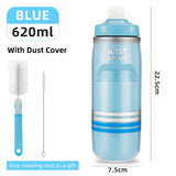 WEST BIKING Insulated Water Bottle Cycling Sport 620ML Portable MTB Road Bike Bottle Thermal Gym Fitness Running Soft Flask
