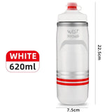 WEST BIKING Insulated Water Bottle Cycling Sport 620ML Portable MTB Road Bike Bottle Thermal Gym Fitness Running Soft Flask