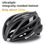 WEST BIKING Integrated Lightweight Bicycle Helmet MTB Road Bike Men Women Safety Helmet Racing Triathlon Cycling Helmet