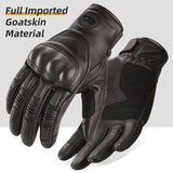 WEST BIKING Leather Motorcycle Gloves Men Outdoor Windproof Full Finger Touch Screen Gloves 3D Protection Punk Motocross Gloves