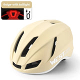 WEST BIKING Lightweight Aero Helmet Female Safety Helmet With LED Flash Light Men's MTB Road Bike Electric Scooter Helmet