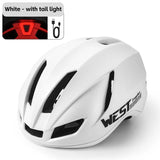 WEST BIKING Lightweight Aero Helmet Female Safety Helmet With LED Flash Light Men's MTB Road Bike Electric Scooter Helmet