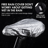 WEST BIKING MTB Bicycle Gel Saddle Cover Comfortable Road Bike Seat Cover Breathable Anti-Slip Cycling Cushion With Rain Cover