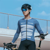 WEST BIKING Men Road Bike Jerseys Long Sleeve Cycling Shirt Spring Autumn MTB Jerseys Triathlon Breathable Tops With Pockets