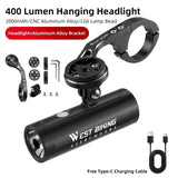 WEST BIKING Mini Ultralight Bicycle Headlights Rechargeable 4800mAh MTB Road Bike Front Light Portable Cycling LED Flashlight