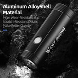WEST BIKING Mini Ultralight Bicycle Headlights Rechargeable 4800mAh MTB Road Bike Front Light Portable Cycling LED Flashlight