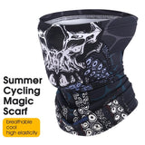 WEST BIKING Motorcycle Skull Printed Mask UV Protection Summer Cycling Scarf Pirate Bandana Fishing Hip Hop Cooling Sport Gear