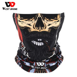 WEST BIKING Motorcycle Skull Printed Mask UV Protection Summer Cycling Scarf Pirate Bandana Fishing Hip Hop Cooling Sport Gear