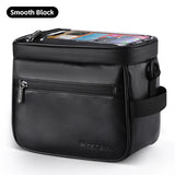 WEST BIKING Multifunctional Bicycle Handlebar Bag Waterproof Touch Screen Phone Bag Crazy Horse Leather Travel Insulated Bag