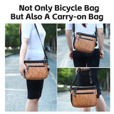 WEST BIKING Multifunctional Bicycle Handlebar Bag Waterproof Touch Screen Phone Bag Crazy Horse Leather Travel Insulated Bag