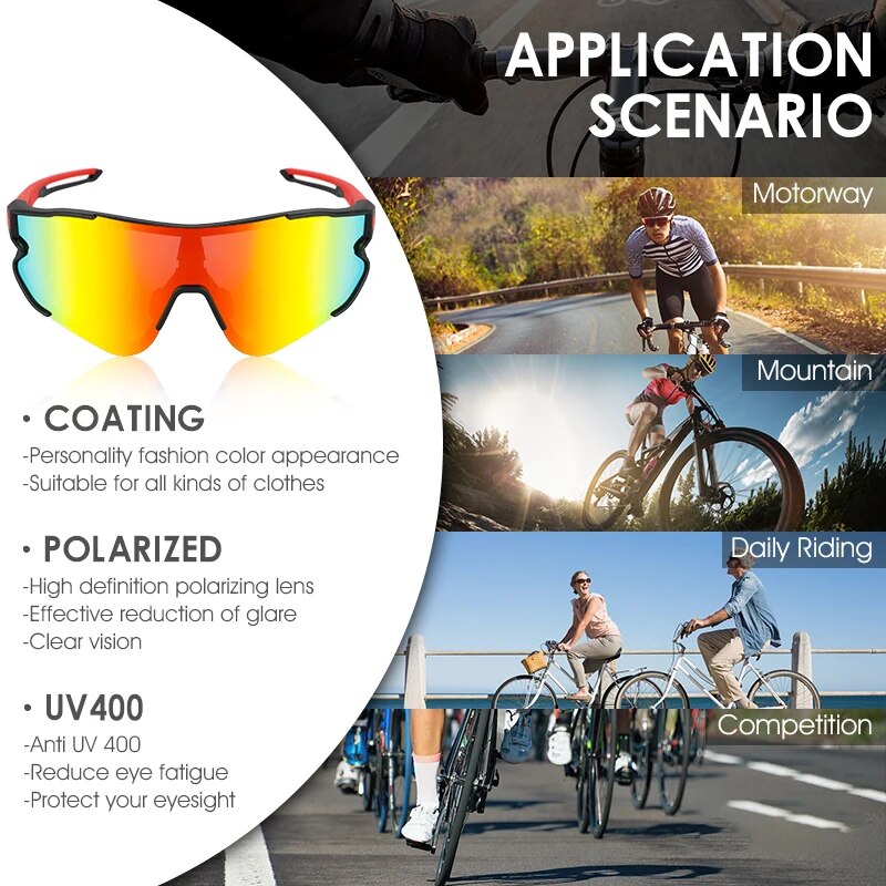 WEST BIKING Polarized Glasses Men Women Outdoor Sport Colorful Sunglasses MTB Road Bike Eyewear UV400 Protection Cycling Goggles