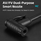 WEST BIKING Portable Air Pump MTB Road Bike Easy Rotation Switch Schrader Presta Nozzle Hand/Floor Pump With Pressure Gauge