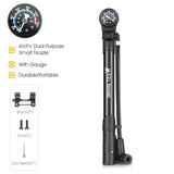 WEST BIKING Portable Air Pump MTB Road Bike Easy Rotation Switch Schrader Presta Nozzle Hand/Floor Pump With Pressure Gauge