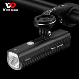 WEST BIKING Professional Bicycle Headlight MTB Road Bike Waterproof Front Light 1000 Lumen USB Rechargeable Cycling Flashlight