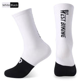WEST BIKING Professional Cycling Socks Sport Breathable Color Block Long Socks Non-Slip Compression MTB Bike Football Socks