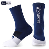 WEST BIKING Professional Cycling Socks Sport Breathable Color Block Long Socks Non-Slip Compression MTB Bike Football Socks
