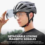 WEST BIKING Safety Men's Cycling Helmet Magnetic Goggles Lightweight Road Bike Female Helmet With LED Light MTB Equipment