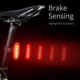 WEST BIKING Smart Bicycle Tail light High Visibility Brake Sensing Rechargable Rear light Waterproof AUTO Bike USB Flash Light