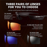 WEST BIKING Smart Cycling Sunglasses Headset Wireless Bluetooth Glasses Sport Audio Eyewear Driving Earphone UV400 Bike Goggles