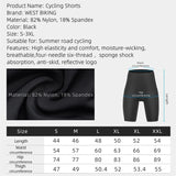 WEST BIKING Summer MTB Road Bike Cycling Padded Shorts Men Women Racing Compression Shorts With Pocket Cooling Sport Gear