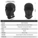 WEST BIKING Summer Outdoor Sun Protection Balaclava Mesh Breathable Mask Anti-UV Cycling Fishing Hiking Hats Cooling Sport Gear