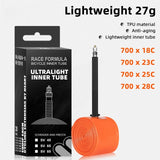WEST BIKING TPU Inner Tube 700C Ultralight 27G 18 23 25 28C Road Bike Pneumatic Tire Presta Valve Bike Accessories