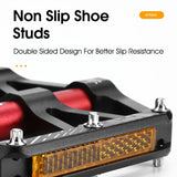 WEST BIKING Ultralight Bicycle Pedals Flat MTB Aluminum Pedals With Reflector Road Bike 3 Bearing Pedals Bike Accessories
