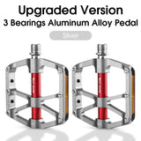 WEST BIKING Ultralight Bicycle Pedals Flat MTB Aluminum Pedals With Reflector Road Bike 3 Bearing Pedals Bike Accessories