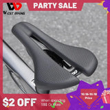 WEST BIKING Ultralight Carbon Fiber Speed Saddle Hollow Road Bike Seat Short Nose Racing Bike Saddle Triathlon Bike Accessories